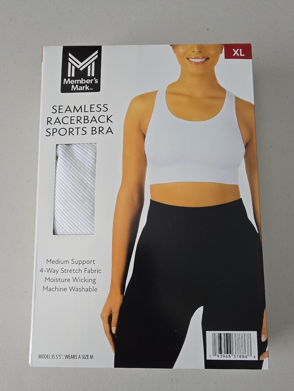 🆕️ Member's Mark Racerback Sports Bra - White (XL)